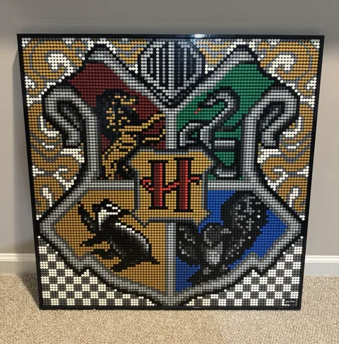 LEGO Art Hogwarts Crests Harry Potter Mosaic Wall Art Display Multicolor