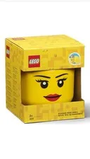 LEGO Storage Head Girl Small Yellow Minifigure Container Organizer Holds 250