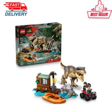 LEGO Jurassic World T. rex River Escape 76975 Dinosaur Toy Model Gift Set