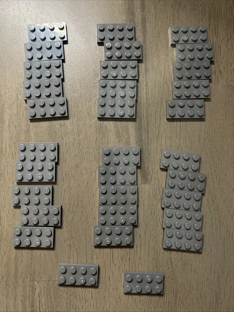 LEGO 3020 Dark Bluish Gray 2x4 Plate - 32 Pieces