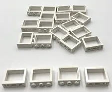 Lego 20 New White Windows 1 x 3 x 2 Flat Front No Glass
