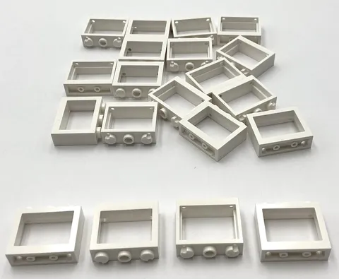 Lego 20 New White Windows 1 x 3 x 2 Flat Front No Glass