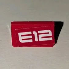 LEGO RED Slope 30 1x2x2/3 White E12 Part # 85984pb221 Ninjago Fire Mech Piece