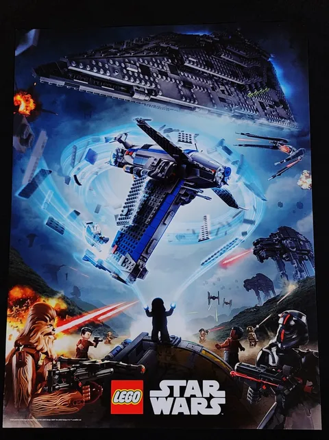 STAR WARS 2017 * LEGO 18 x 24 INCH POSTER * RESISTANCE BOMBER * RARE MINT UNUSED