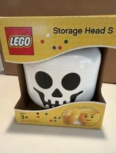 NICE!  New LEGO STORAGE HEAD WHITE SMALL Skeleton Skull NIB Home Deco Halloween