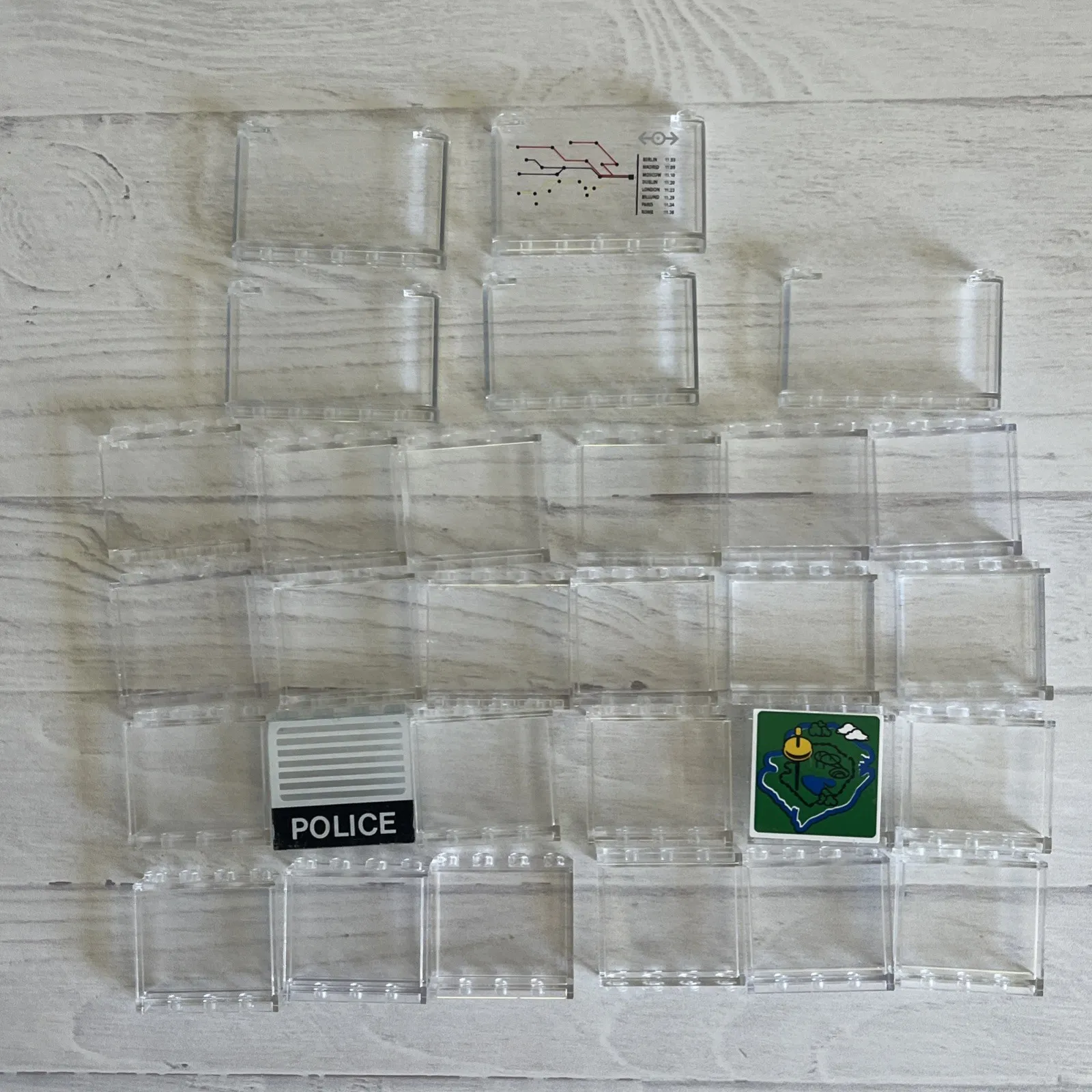 LEGO LOT 29 PCS TRANS CLEAR 1X4 1X6 WINDOW PANEL VARIETY BUILDING PIECES