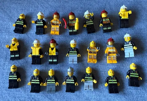 Lot of 21 Lego Minifigure Firefighters