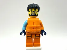 LEGO CITY Part cty1607 - Arctic Explorer, Male,Orange Life Jacket, glasses