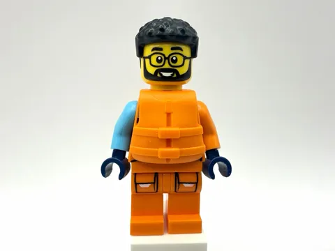 LEGO CITY Part cty1607 - Arctic Explorer, Male,Orange Life Jacket, glasses
