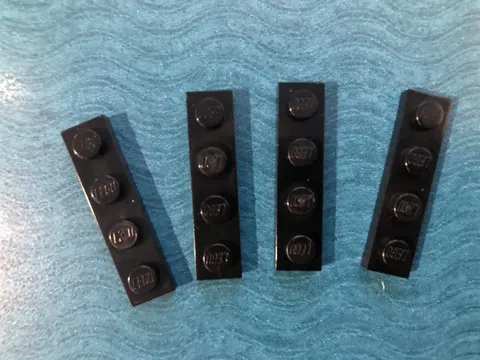 LEGO PART 3710 PLATE 1X4 4 PIECES (BLACK)
