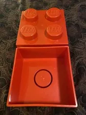 LEGO Hard Plastic Stackable Storage Brick Container Red Drawer 10x10x8 READ