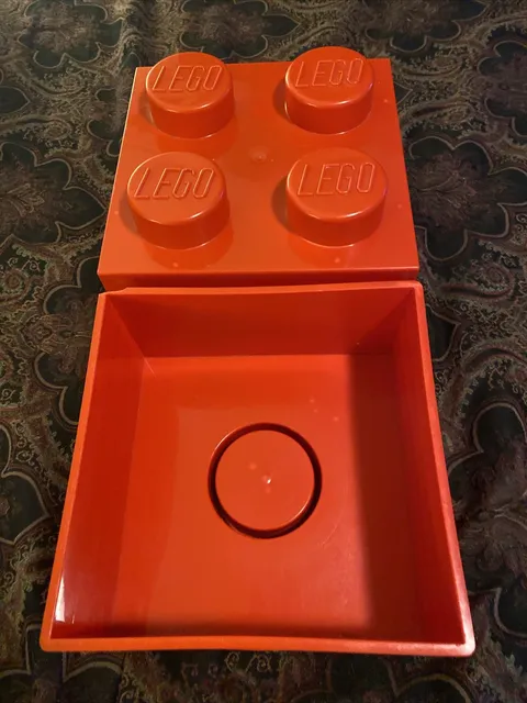 LEGO Hard Plastic Stackable Storage Brick Container Red Drawer 10x10x8 READ
