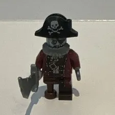 LEGO Minifigures Zombie Pirate Minifigure w/ Black Hat Skull & Crossbones +sword