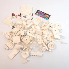 LEGO Parts - Assorted White & Clear,  Printed Bulk Pieces - QTY  138 pc (5.5 oz)