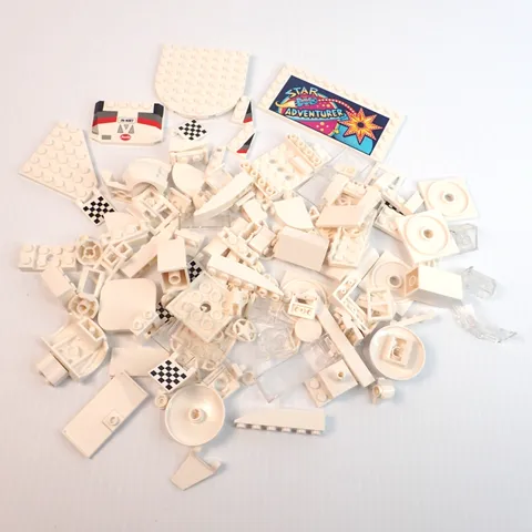 LEGO Parts - Assorted White & Clear,  Printed Bulk Pieces - QTY  138 pc (5.5 oz)