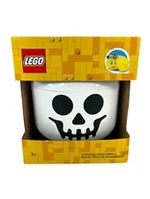 LEGO 4031 Storage Head Small White Skeleton Skull Container Halloween 6"x7.5"