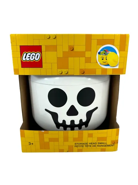 LEGO 4031 Storage Head Small White Skeleton Skull Container Halloween 6"x7.5"