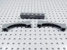 LEGO Lot of 3 Dark Bluish Gray 1x6 Arch Bricks BE