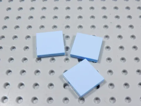 LEGO Lot of 3 Bright Light Blue 2x2 Smooth Tiles Plates BM