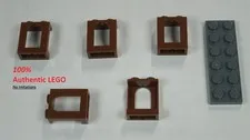 LEGO NEW 1x2x2 Reddish Brown Window Frame (5x) 6063447 Brick 90195