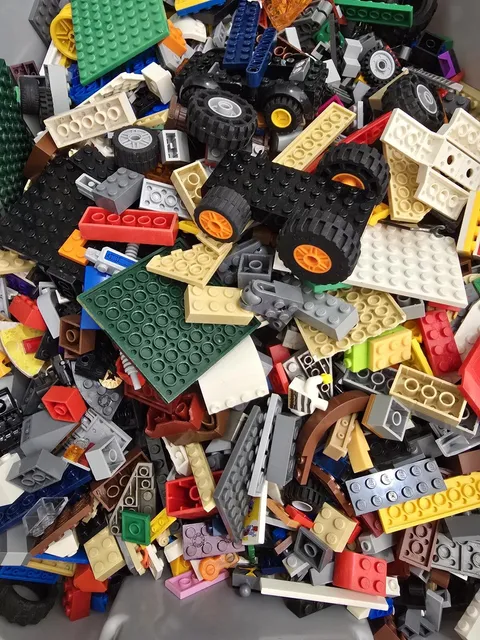 Mixed LEGO Bricks and Wheels Bulk Lot - 20lbs