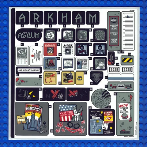 New LEGO Batman Arkham Asylum 76300 Sticker Sheet #1 Qty 1