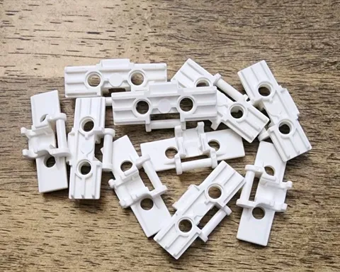 LEGO White Technic, Link Tread Wide with 2 Pin Holes. QTY 10. Part No. 57518.