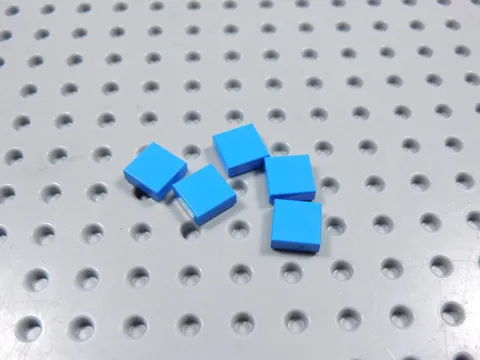 LEGO Lot of 5 Dark Azure 1x1 Smooth Tiles Plates BE