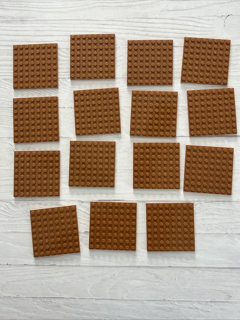 LEGO MEDIUM NOUGAT LOT 15 PCS 8X8 BASE PLATE BUILDING PIECES