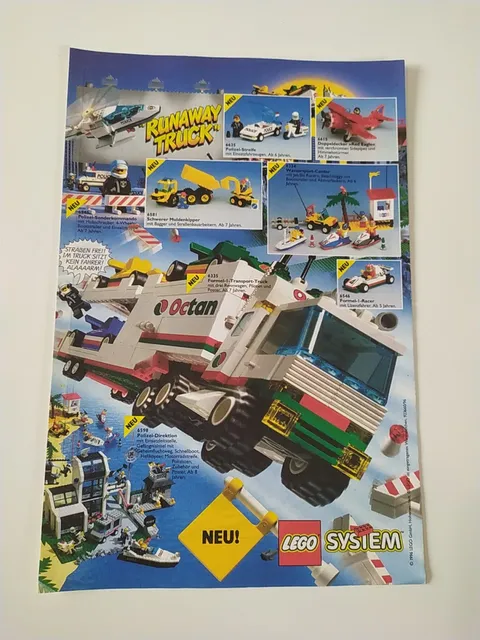 Rare Advertising Flyer Promotional Sheet LEGO City City 6334 6615 6581 6598 6625 1996