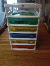 Vintage LEGO Iris 5-Drawer Storage Tower & Huge Bulk LEGO Lot - Batman, City...