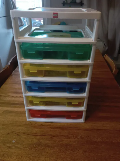 Vintage LEGO Iris 5-Drawer Storage Tower & Huge Bulk LEGO Lot - Batman, City...