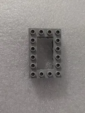 LEGO Light Bluish Gray Technic, Brick 4 x 6 Open Center. QTY 1. Part No. 32532.