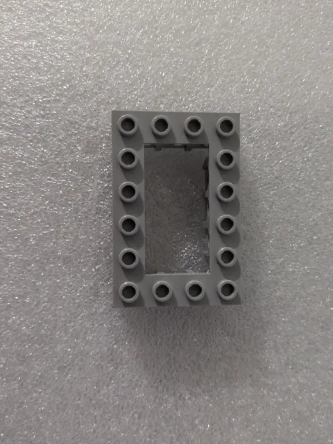 LEGO Light Bluish Gray Technic, Brick 4 x 6 Open Center. QTY 1. Part No. 32532.