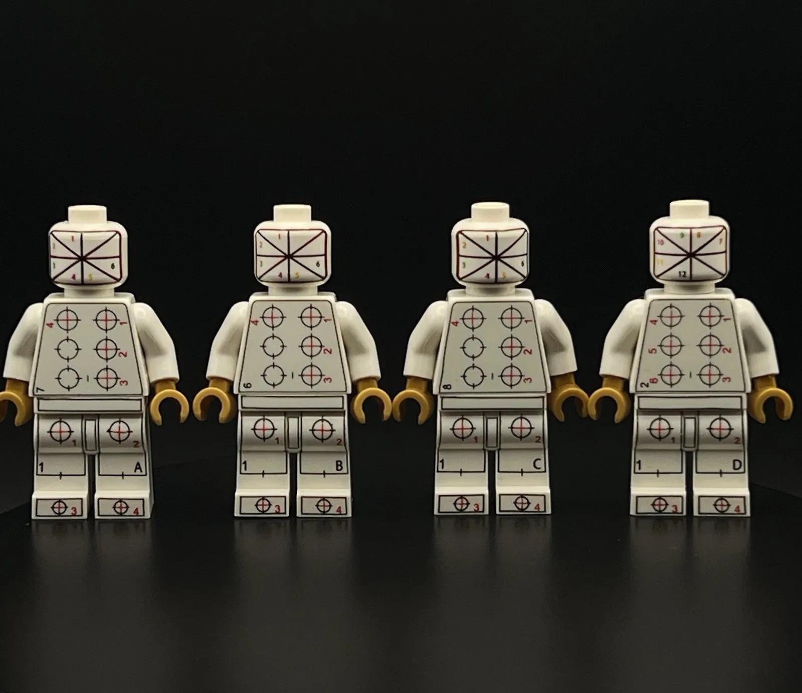 Lego Printer Alignment Smart Minifigure Rare Prototype Test Misprint Lot 1A-1D