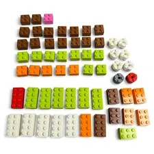 LEGO Quatro Bricks Lot Mixed Colors 2x2 2x4 Rounded Building Blocks 46 Pieces