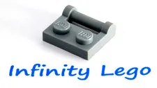 12 LEGO Dark Bluish Grey Plate 1 x 2 with Handle Closed Ends (48336)  12 Pieces