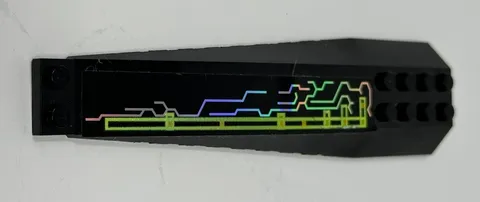 LEGO Parts 45301 Wedge 16 x 4 Triple Curved Black w/Holographic Sticker x1