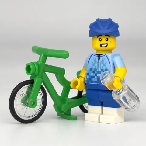 Lego Cyclist Minifigure w/ Bicycle & Water Bottle BAM June 2026  Sports - NEW