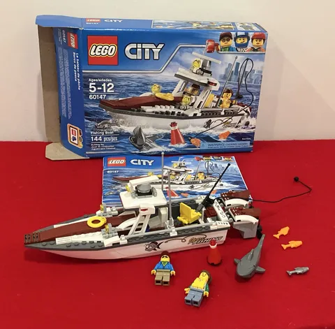 LEGO City 60147 Fishing Boat Complete Set with Box & Instructions