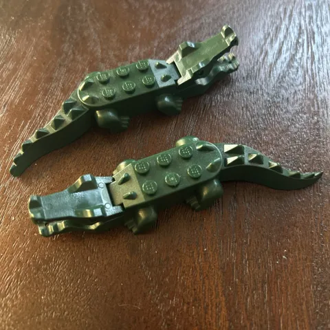 LEGO Crocodile Animal Figure Dark Green Plastic 2 Piece Crocodile Set Animals