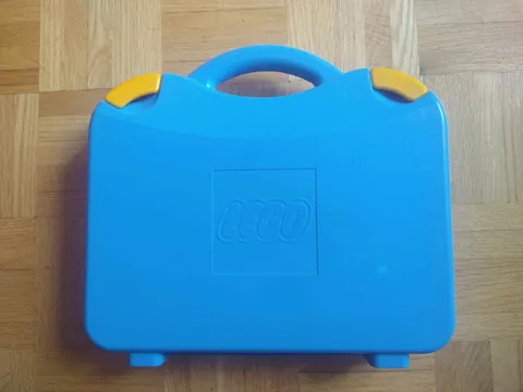 LEGO Carry Case Travel w 6 Dividers Adjustable w Snap Closures Blue Yellow 2012