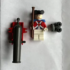 LEGO Pirates Caribbean Custom Minifigure Red Coat British Soldier w/ Cannon