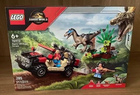 Lego #76972 Jurassic World Raptor Off-Road Escape 285 pcs New