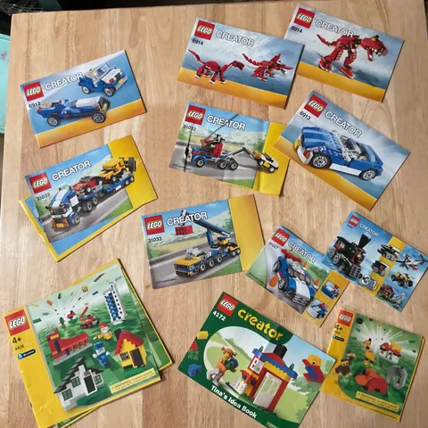 Lot x12 Lego Creator Instruction Manual Only Cars Zoo Dinosaur Train Tow Trucks