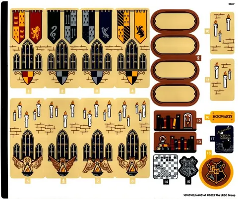 LEGO STICKER SHEET #1 ONLY 76399 HOGWARTS MAGICAL TRUNK from set New