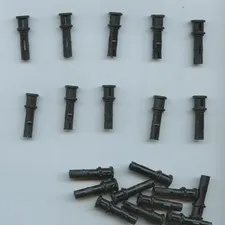 LEGO x 20 Black Technic, Pin 3L with Friction Ridges and Stop Bush 32054