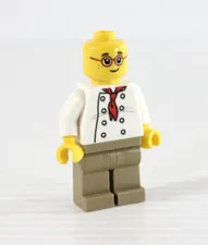 LEGO Chef with Red Glasses Minifigure Figure Toy NO HAT