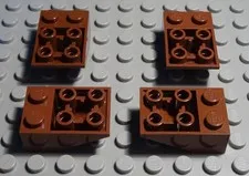 Lego Brick Slant 2x3 Negative New Brown 4 Pieces