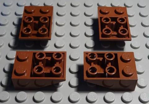 Lego Brick Slant 2x3 Negative New Brown 4 Pieces